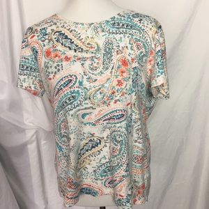 Croft & Barrow Paisley Classic Tee  XL